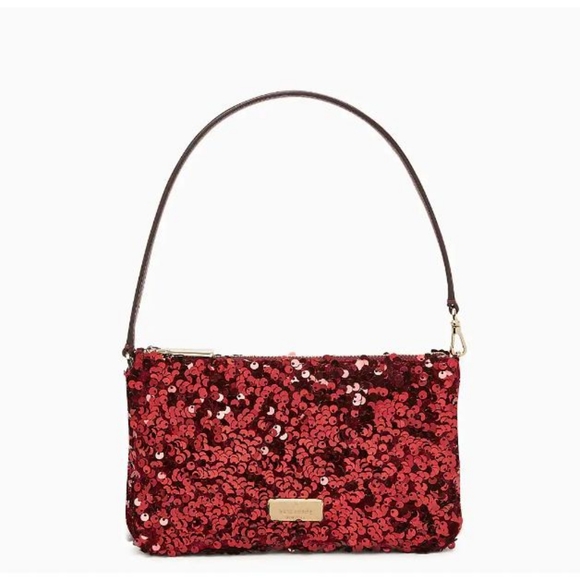 New KATE SPADE Red Kiki Sequin Convertible Wristlet NWT - Picture 2 of 7